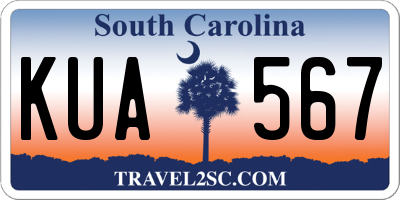 SC license plate KUA567