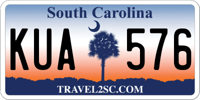 SC license plate KUA576