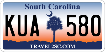 SC license plate KUA580