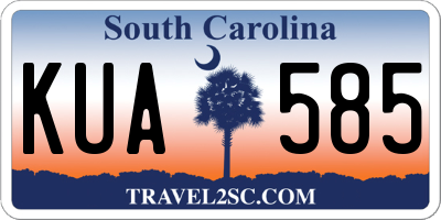 SC license plate KUA585