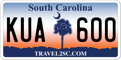 SC license plate KUA600