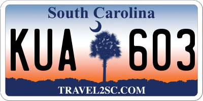 SC license plate KUA603