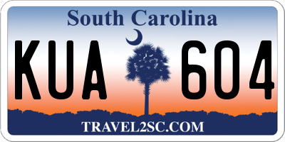 SC license plate KUA604