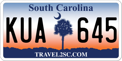 SC license plate KUA645