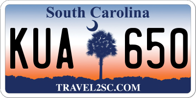 SC license plate KUA650