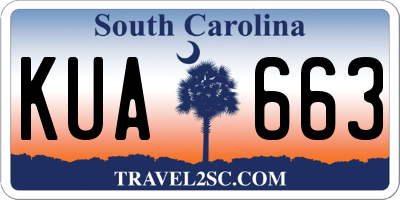 SC license plate KUA663