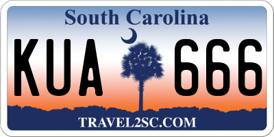 SC license plate KUA666