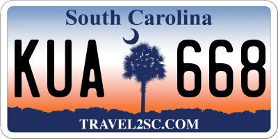 SC license plate KUA668