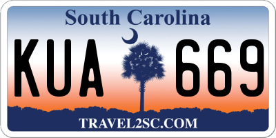 SC license plate KUA669