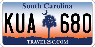 SC license plate KUA680