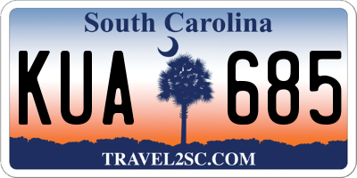 SC license plate KUA685