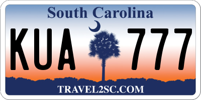 SC license plate KUA777