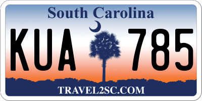 SC license plate KUA785