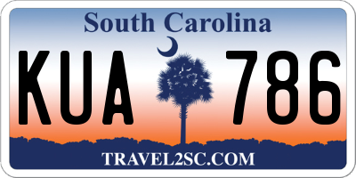 SC license plate KUA786