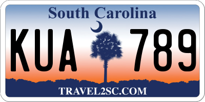 SC license plate KUA789