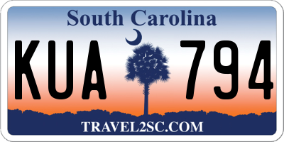 SC license plate KUA794