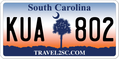 SC license plate KUA802