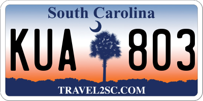 SC license plate KUA803