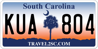 SC license plate KUA804