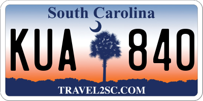 SC license plate KUA840