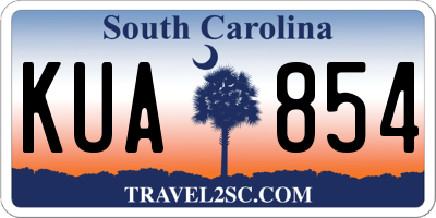 SC license plate KUA854