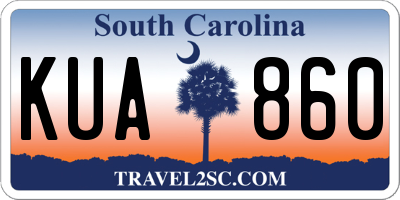 SC license plate KUA860