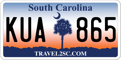 SC license plate KUA865