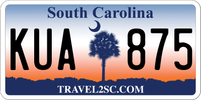 SC license plate KUA875