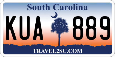 SC license plate KUA889