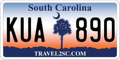 SC license plate KUA890