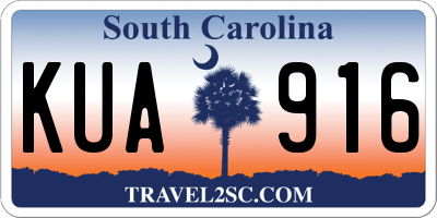 SC license plate KUA916