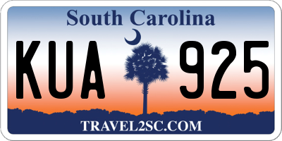 SC license plate KUA925