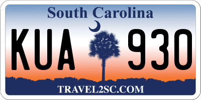 SC license plate KUA930