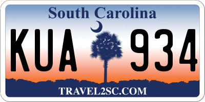 SC license plate KUA934