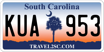 SC license plate KUA953