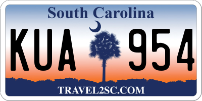 SC license plate KUA954
