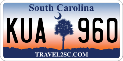 SC license plate KUA960