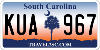 SC license plate KUA967