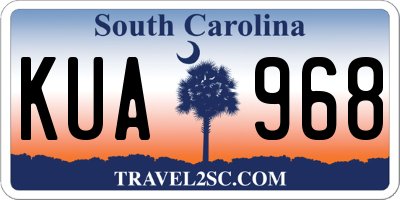 SC license plate KUA968