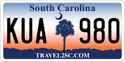 SC license plate KUA980