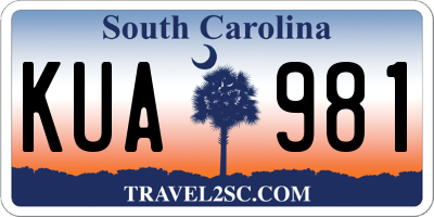SC license plate KUA981