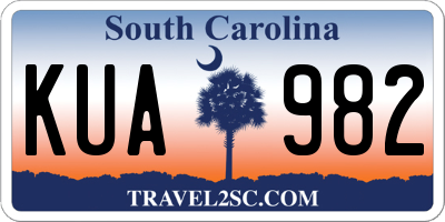 SC license plate KUA982