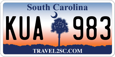 SC license plate KUA983