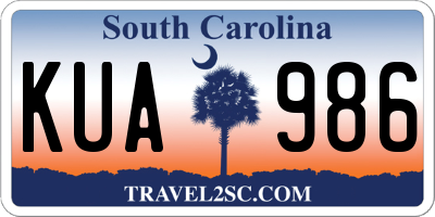 SC license plate KUA986