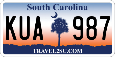 SC license plate KUA987