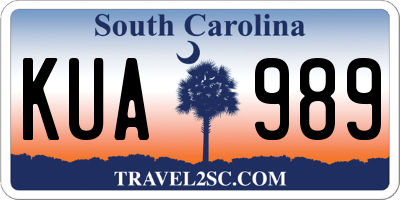 SC license plate KUA989
