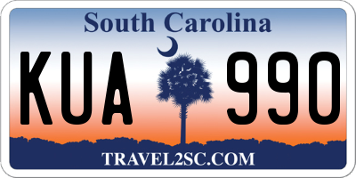 SC license plate KUA990