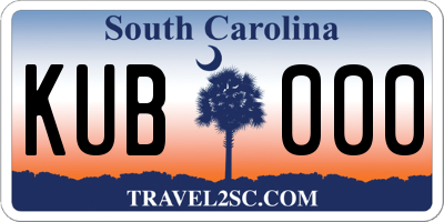 SC license plate KUB000
