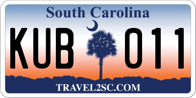 SC license plate KUB011