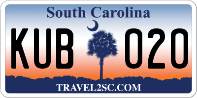 SC license plate KUB020